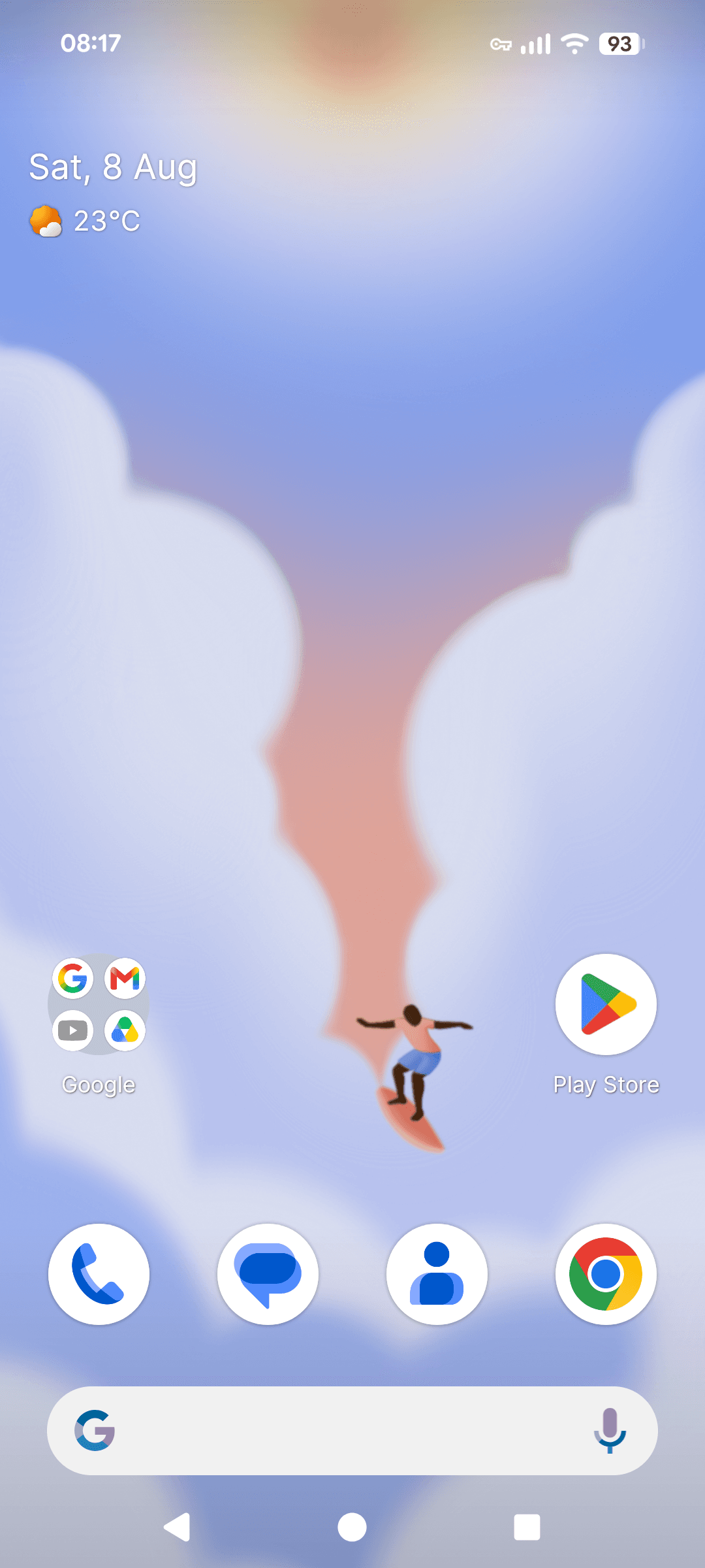 Leewyn home screen on a real phone